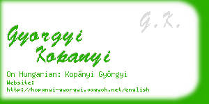 gyorgyi kopanyi business card